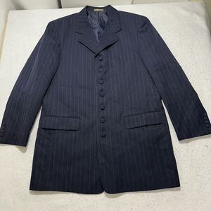 T.D.C NY Collection Men's 44 Extra Long Square Button Suit Jacket Navy Blue 44XL